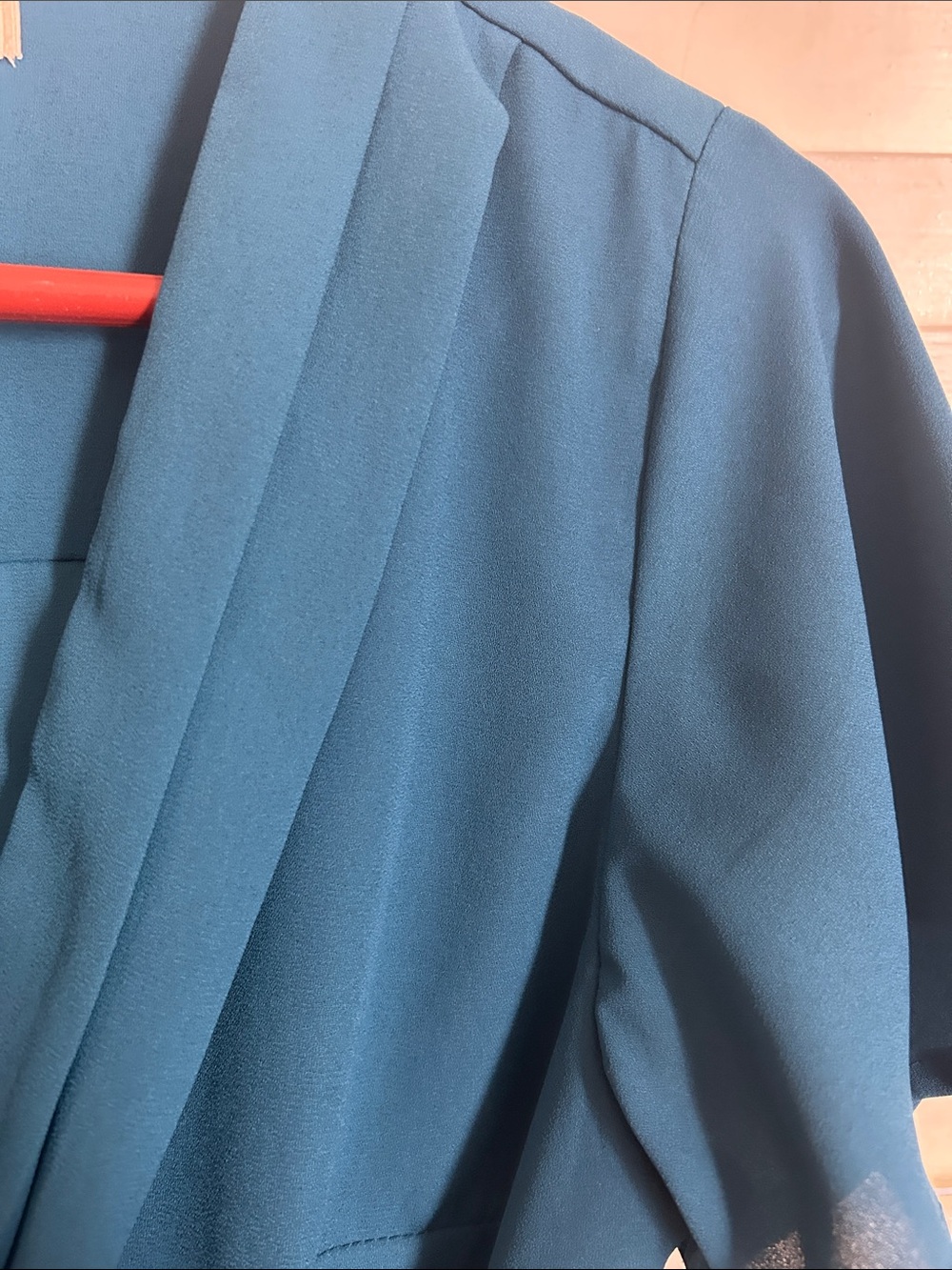 Monteau Teal Wrap Peplum Blouse - Picture 5 of 8